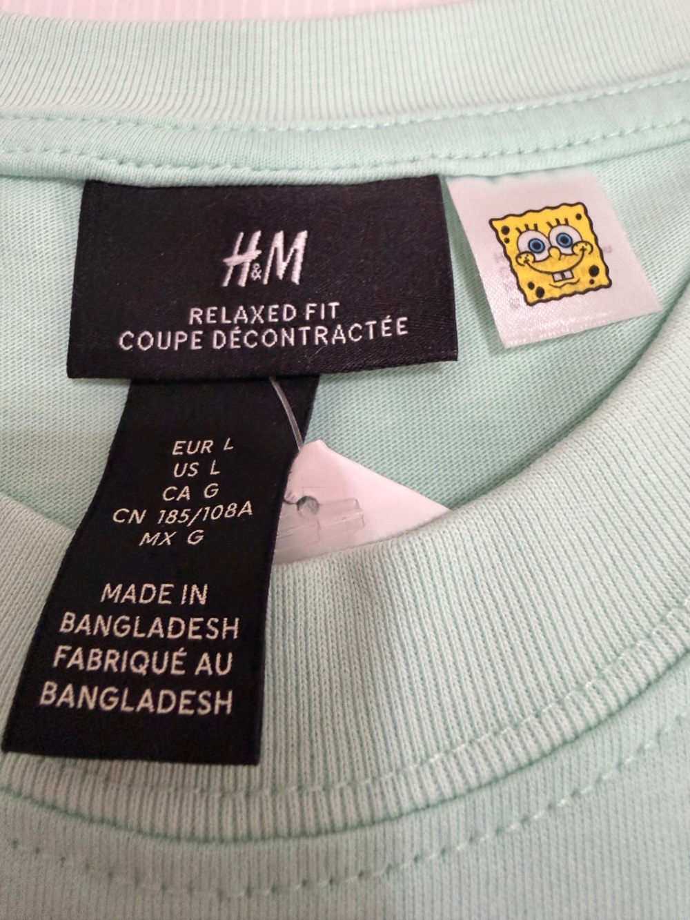 H&M x SpongeBob SquarePants Squidward Embroidered Relaxed Fit Tee - Large - Picture 3 of 6
